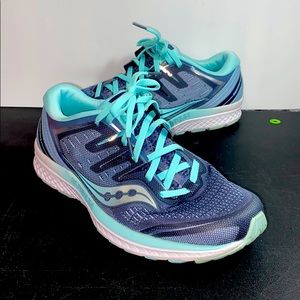 Saucony Guide Iso 2 Aqua Running Shoes Sz 10 WIDE